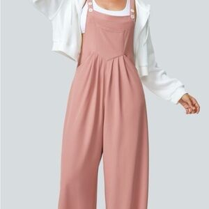 HALARA Pink Wide-Leg Overalls